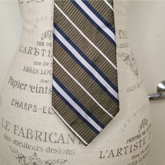 Vintage Perry Ellis Stripe Silk Tie - Picture 3 of 6